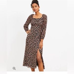 Shimmer Dot Square Neck Midi Dress
